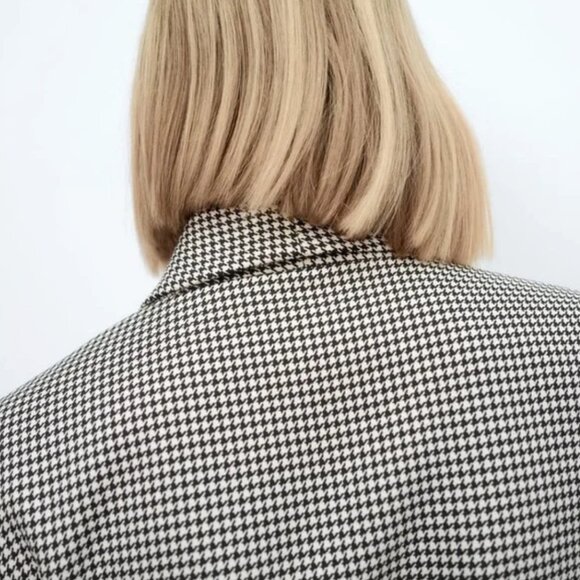 ZARA HOUNDSTOOTH BLAZER DRESS Crystal buckle Size M NEW WITH TAG! - Picture 15 of 15